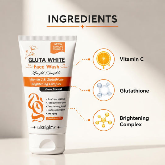 Aizal Glow Gluta White Face Wash | Vitamin C & Glutathione Face Wash