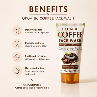 Aizal Glow 3-in-1 Face Wash Bundle – Rice Milky, Coffee & Brightening Face Washes