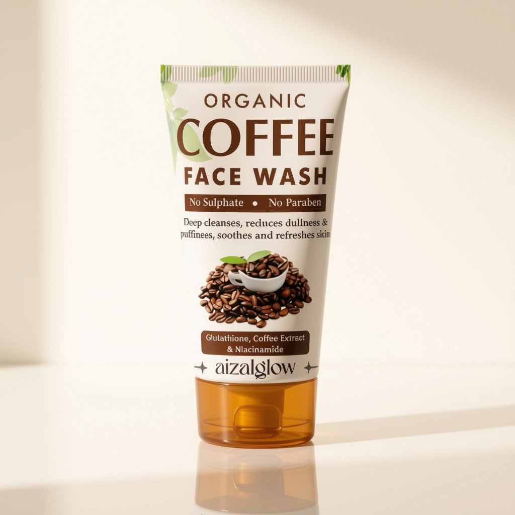 Aizal Glow Organic Coffee Face Wash –with Coffee Extract, Glutathione & Niacinamide